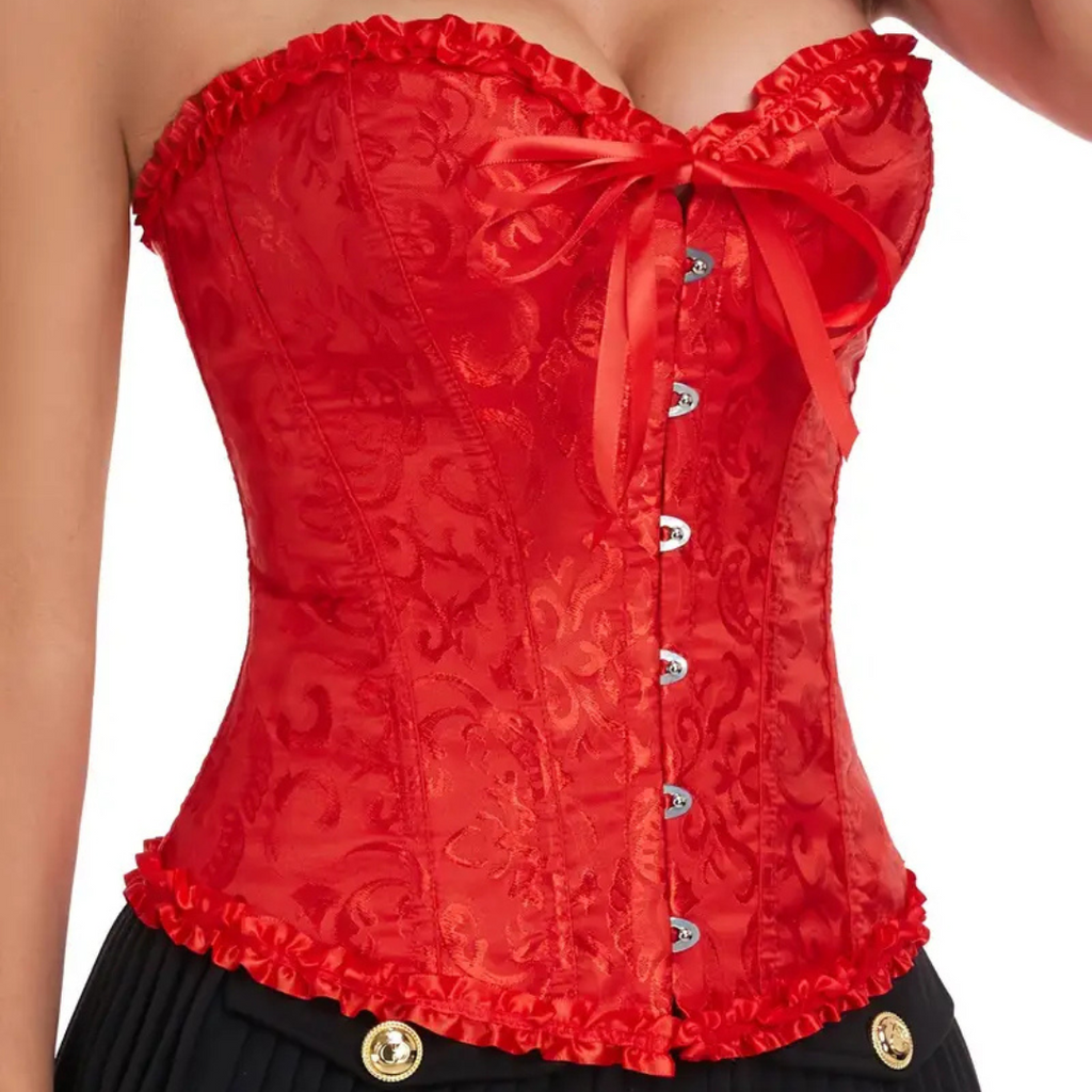 Corselet vermelho com laço