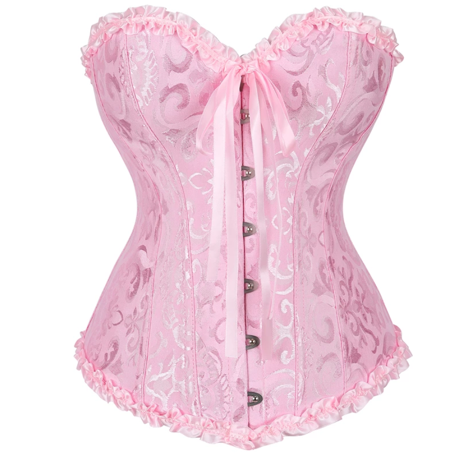Corselet rosa com laço