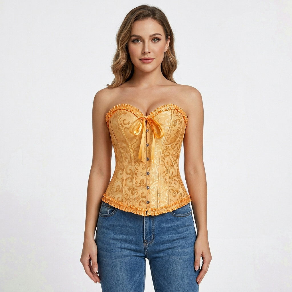Corselet amarelo dourado com laço