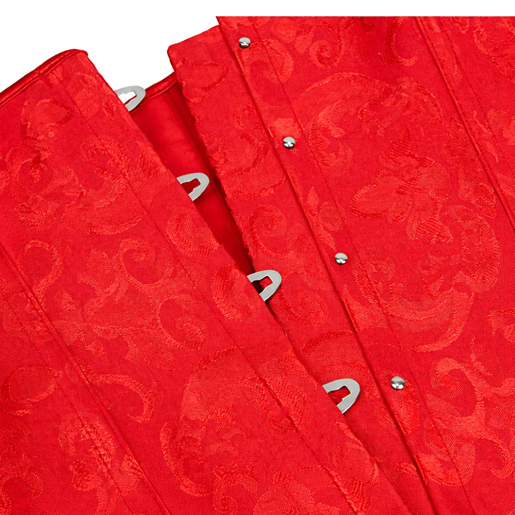 Corselet underbust vermelho brocado