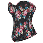 Corselet floral preto