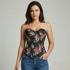Corselet floral preto