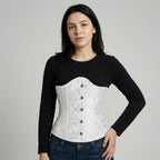 Corselet underbust branco brocado
