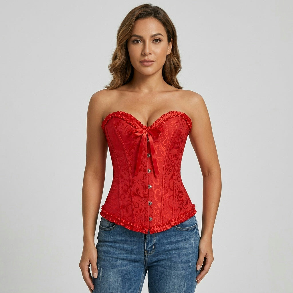 Corselet vermelho com laço