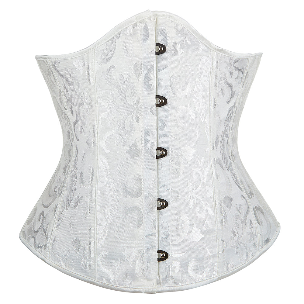 Corselet underbust branco brocado