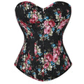 Corselet floral preto