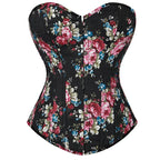 Corselet floral preto